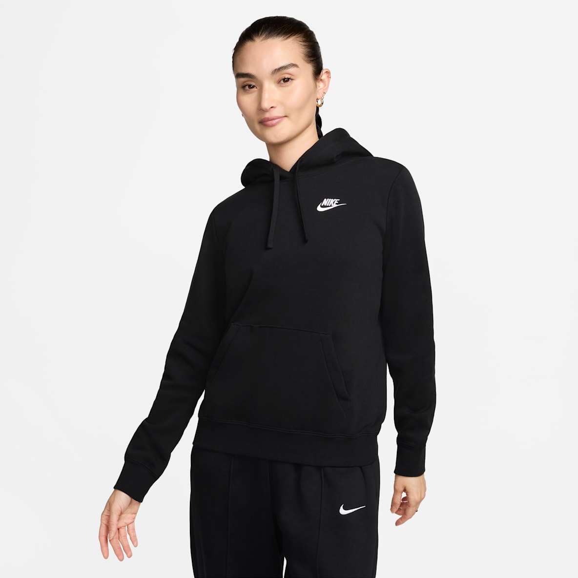 (取寄) ナイキ レディース スポーツウェア クラブ フリース プルオーバー ブーディ Nike women Sportswear Club Fleece Standar Pullover Hoodie Black/White Womens Hoodies and Pullovers. Nike JP